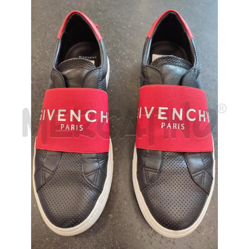 SCARPE UOMO NERE GIVENCHY FASCIA ROSSA | Mercatino dell'Usato Roma montemario 1