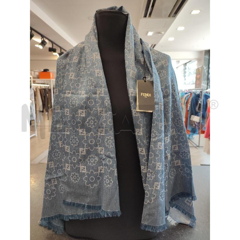 SCIALLE FENDI BLU FIORI FF 140X140 | Mercatino dell'Usato Roma montemario 1