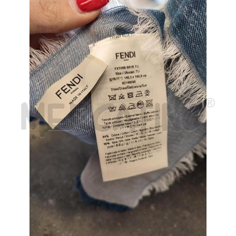 SCIALLE FENDI BLU FIORI FF 140X140 | Mercatino dell'Usato Roma montemario 4