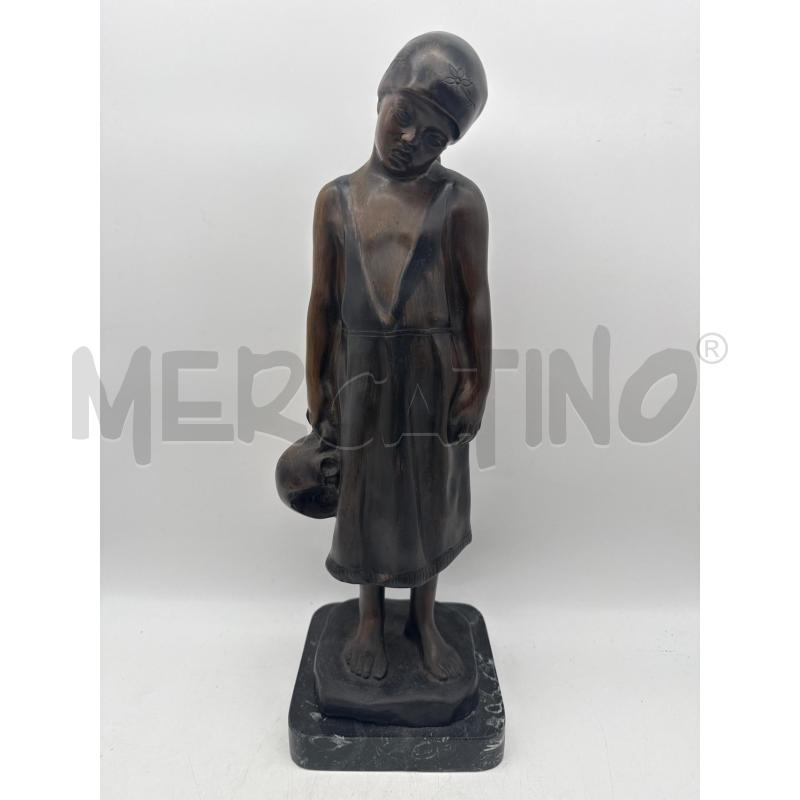 SCULTURA BRONZO BIMBA T AURISICCHIO  | Mercatino dell'Usato Roma montemario 1