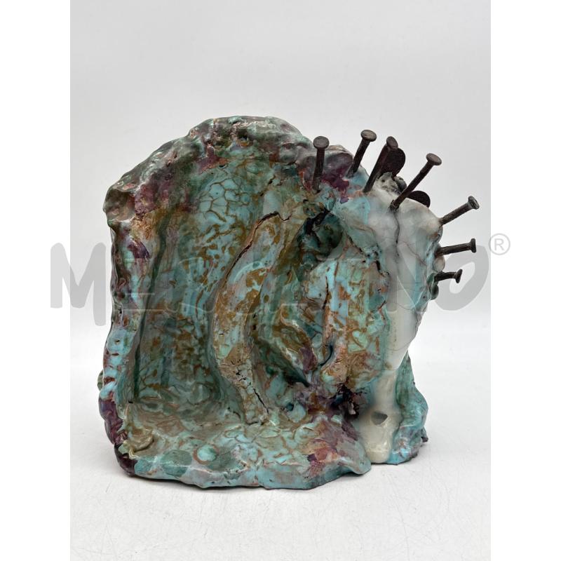 SCULTURA CERAM DUE VOLTI E CHIODI | Mercatino dell'Usato Roma montemario 2