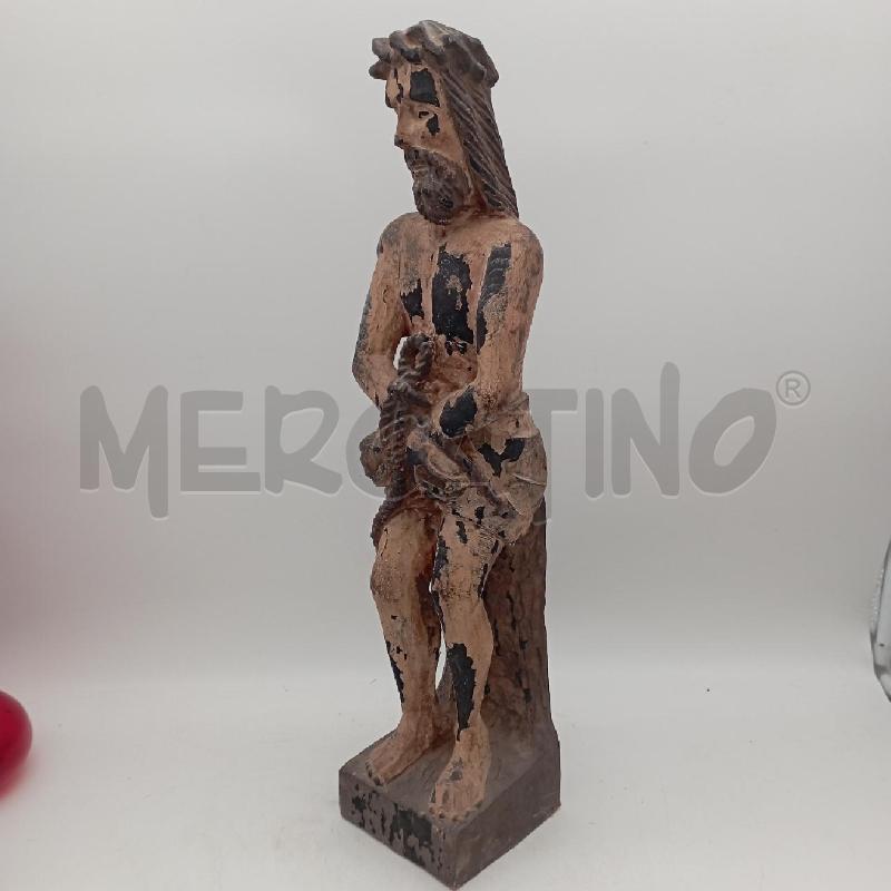 SCULTURA EPOCA LEGNO CRISTO LEGATO | Mercatino dell'Usato Roma montemario 1