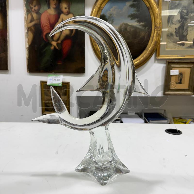 SCULTURA ZANETTI VETRO LUNA PESCE | Mercatino dell'Usato Roma montemario 1