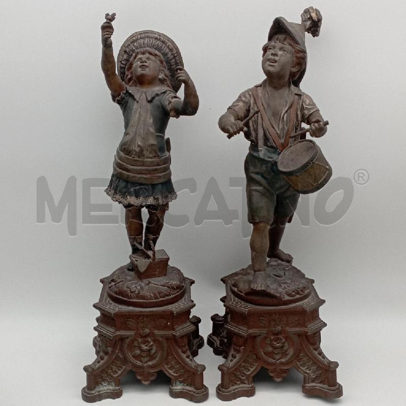 SCULTURE COPPIA BIMBI ANTIMONIO | Mercatino dell'Usato Roma montemario 1