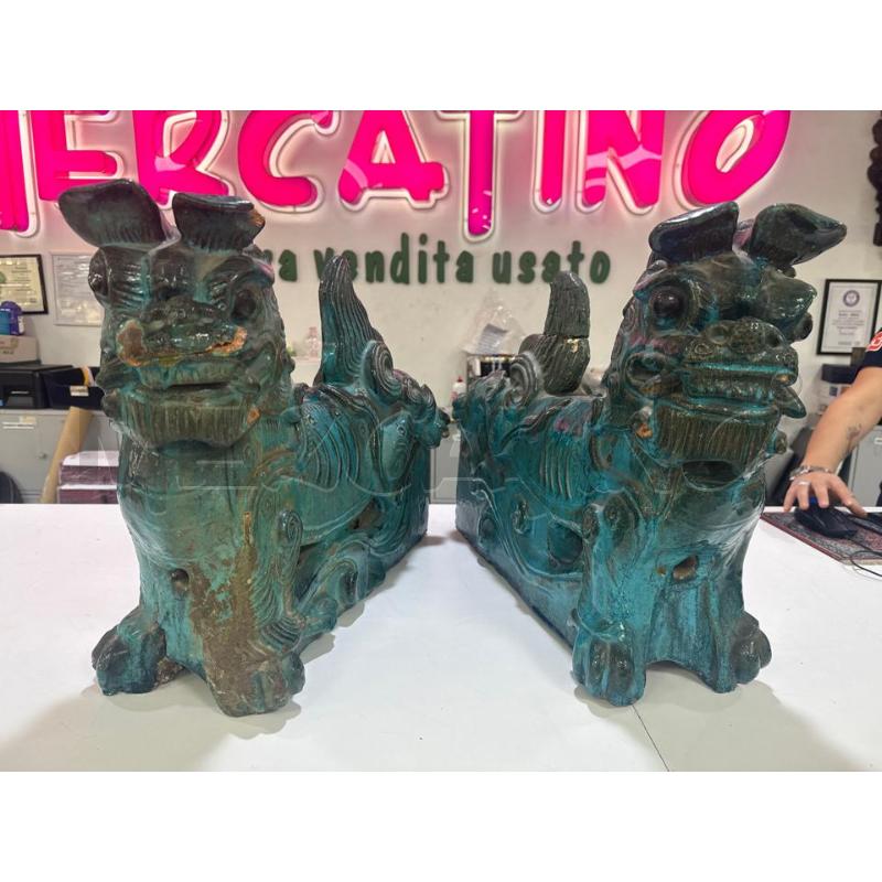 SCULTURE COPPIA CANI DI PHO TERR DA RIV | Mercatino dell'Usato Roma montemario 1