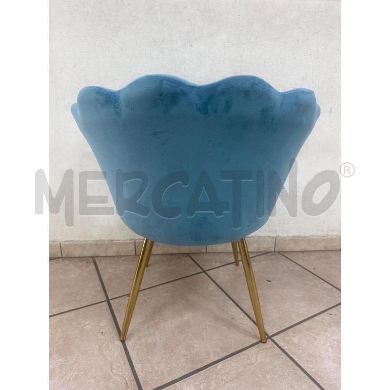 SEDIA POZZETTO VELLUTO AZZURRO | Mercatino dell'Usato Roma montemario 3