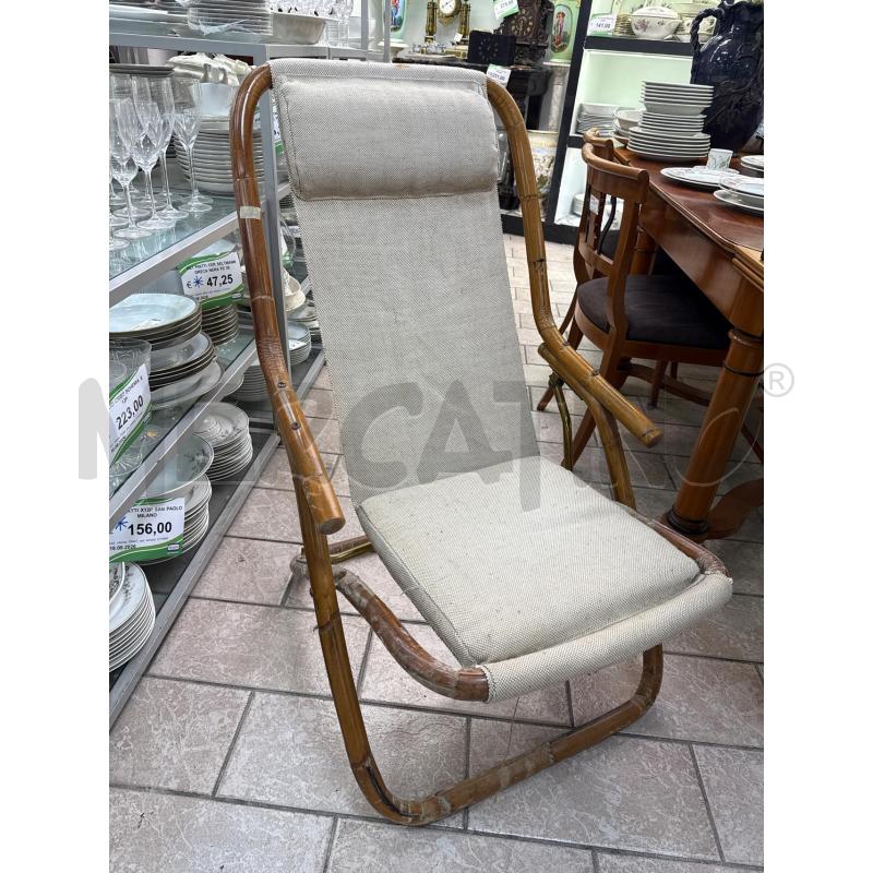 SEDIA SDRAIO BAMBÙ MID CENTURY | Mercatino dell'Usato Roma montemario 1