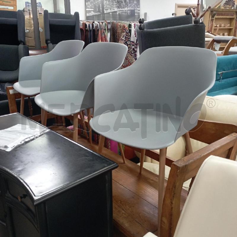 SEDIE 4PZ. PLAST GRIGIA MODERNE | Mercatino dell'Usato Roma montemario 1