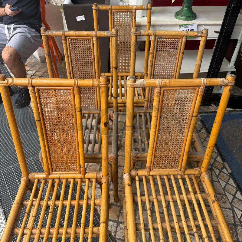 SEDIE 5PZ BAMBU PAGLIA DI VIENNA | Mercatino dell'Usato Roma montemario 1
