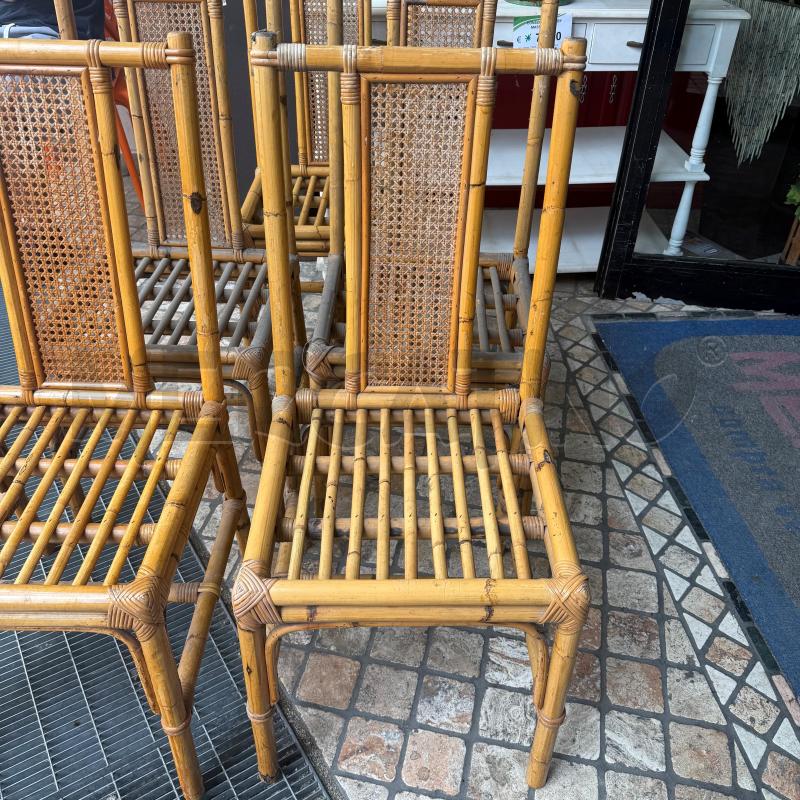 SEDIE 5PZ BAMBU PAGLIA DI VIENNA | Mercatino dell'Usato Roma montemario 2
