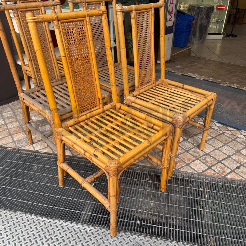 SEDIE 5PZ BAMBU PAGLIA DI VIENNA | Mercatino dell'Usato Roma montemario 3