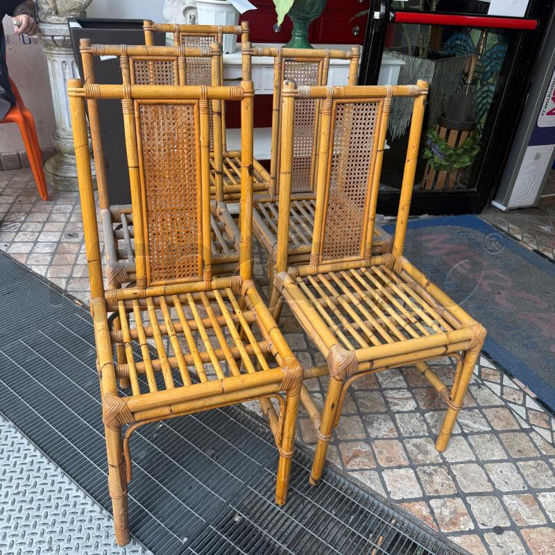 SEDIE 5PZ BAMBU PAGLIA DI VIENNA | Mercatino dell'Usato Roma montemario 4