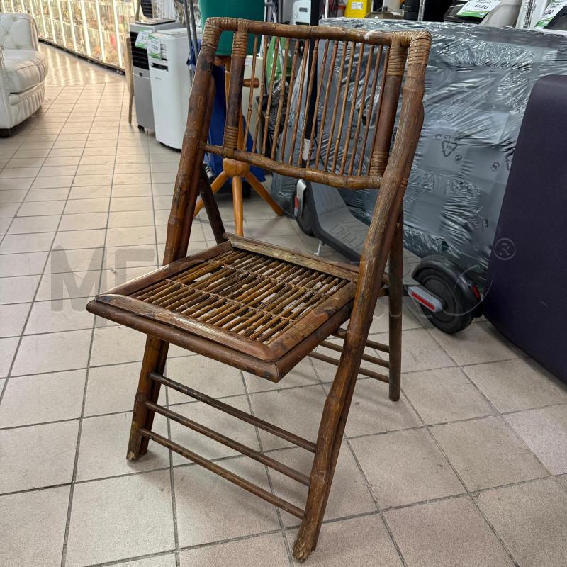 SEDIE 8 PEZZI PIEGHEVOLI BAMBOO/RATTAN | Mercatino dell'Usato Roma montemario 1