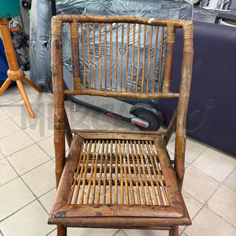 SEDIE 8 PEZZI PIEGHEVOLI BAMBOO/RATTAN | Mercatino dell'Usato Roma montemario 2