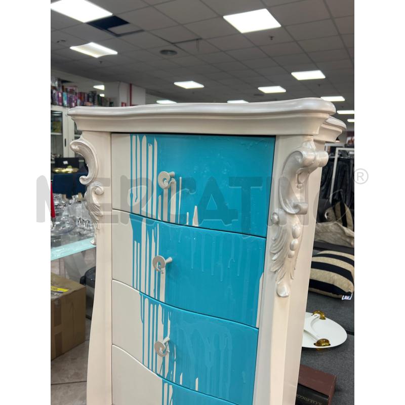 SETTIMINO CORTE ZARI BIANCO COLATURE BLU | Mercatino dell'Usato Roma montemario 2