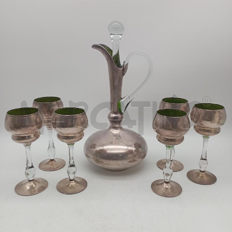 SET LIQUORE PZ.6+BROCCA VETRO ARGENTATO | Mercatino dell'Usato Roma montemario 1