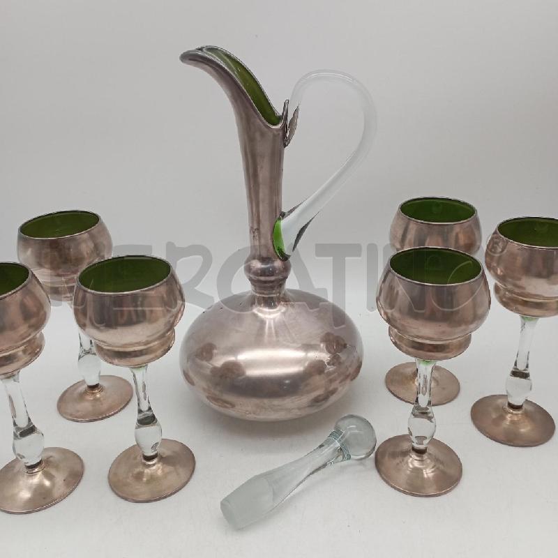 SET LIQUORE PZ.6+BROCCA VETRO ARGENTATO | Mercatino dell'Usato Roma montemario 2