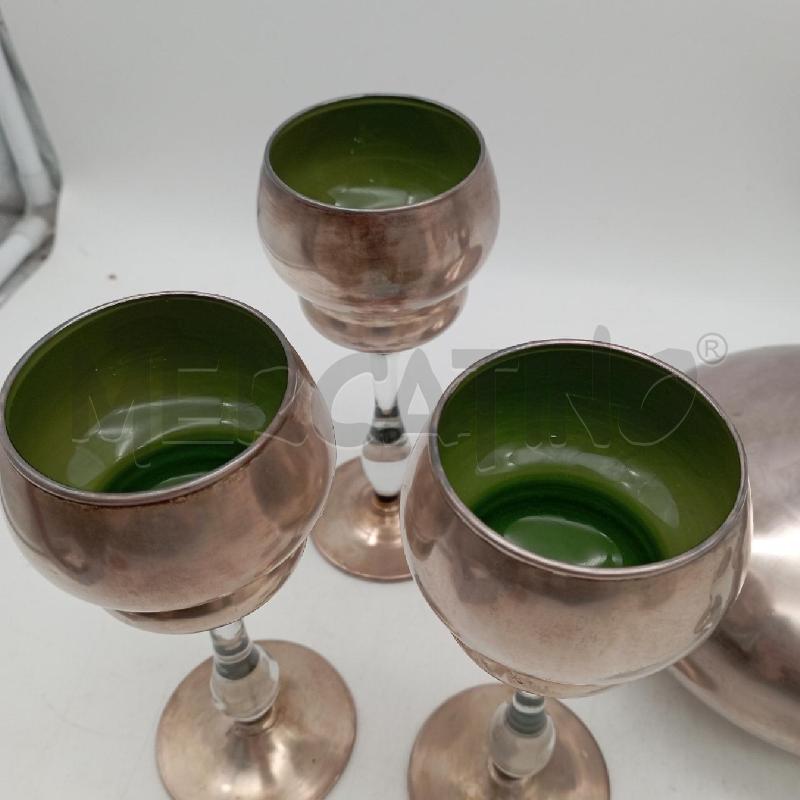 SET LIQUORE PZ.6+BROCCA VETRO ARGENTATO | Mercatino dell'Usato Roma montemario 3