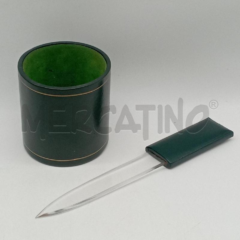 SET SCRIVANIA PELLE VERDE PZ 6 | Mercatino dell'Usato Roma montemario 4