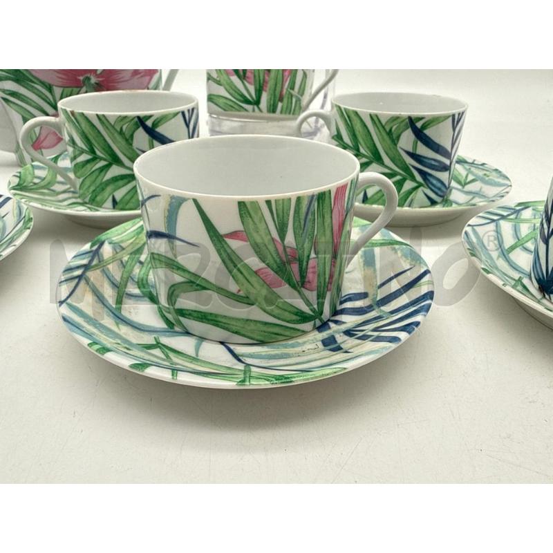 SET TE' PZ.6+1 LIMOGES HIBISCUS FOGLIE | Mercatino dell'Usato Roma montemario 2