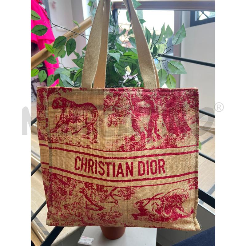SHOPPER CHRISTIAN DIOR RAFIA ROSA DIORIVIERA | Mercatino dell'Usato Roma montemario 1