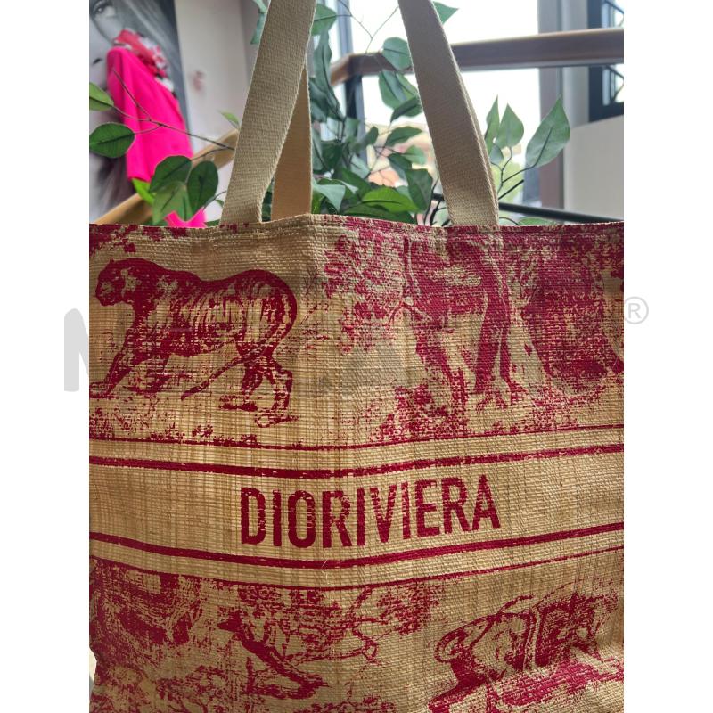SHOPPER CHRISTIAN DIOR RAFIA ROSA DIORIVIERA | Mercatino dell'Usato Roma montemario 2