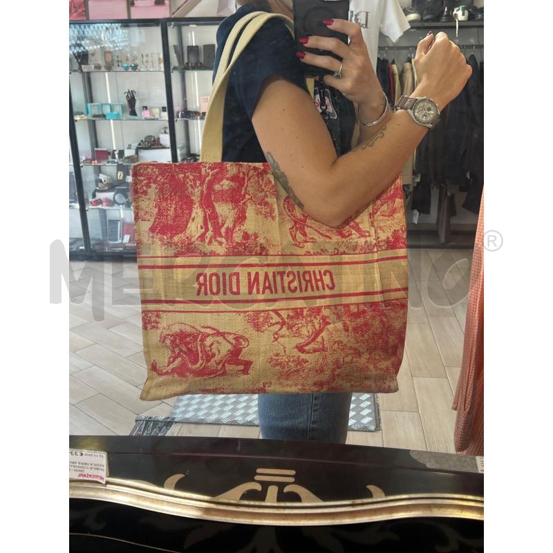 SHOPPER CHRISTIAN DIOR RAFIA ROSA DIORIVIERA | Mercatino dell'Usato Roma montemario 4