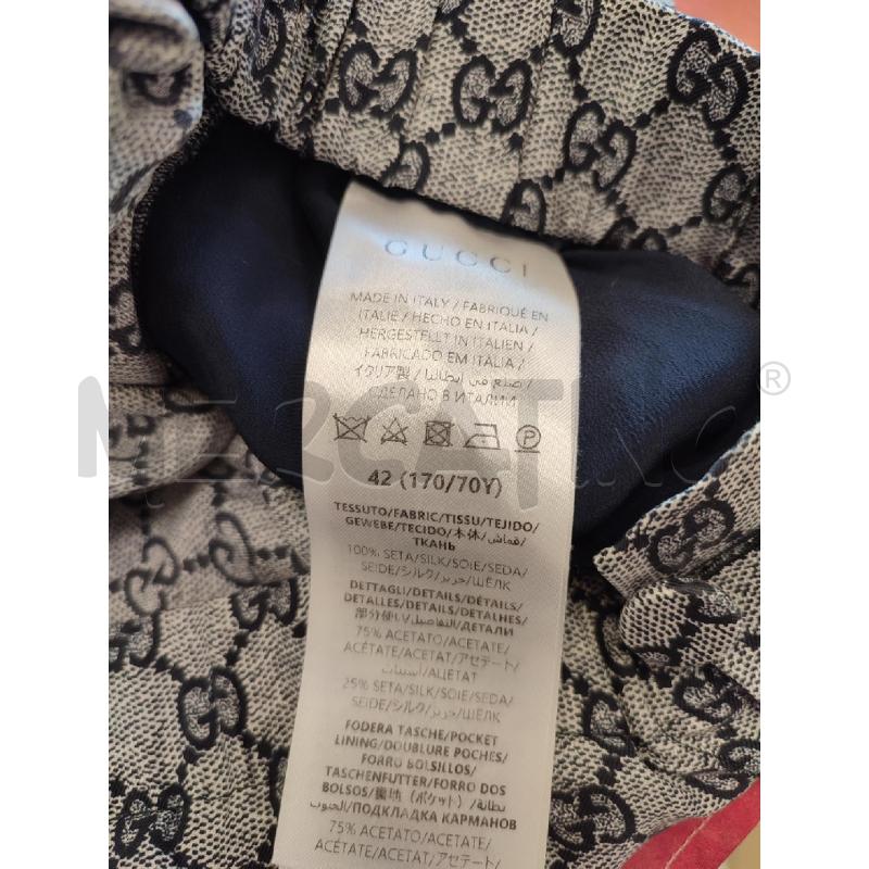 SHORTS DONNA BLU GUCCI MONOGRAM SETA | Mercatino dell'Usato Roma montemario 3