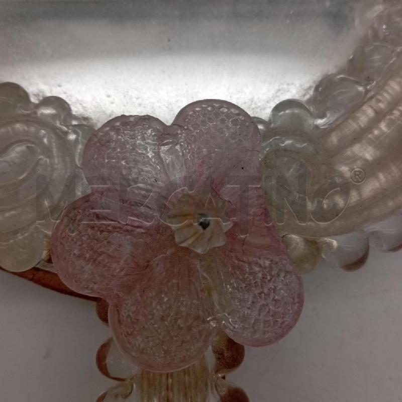 SPECCHIETTO MURANO TRASP FIORI ROSA | Mercatino dell'Usato Roma montemario 4