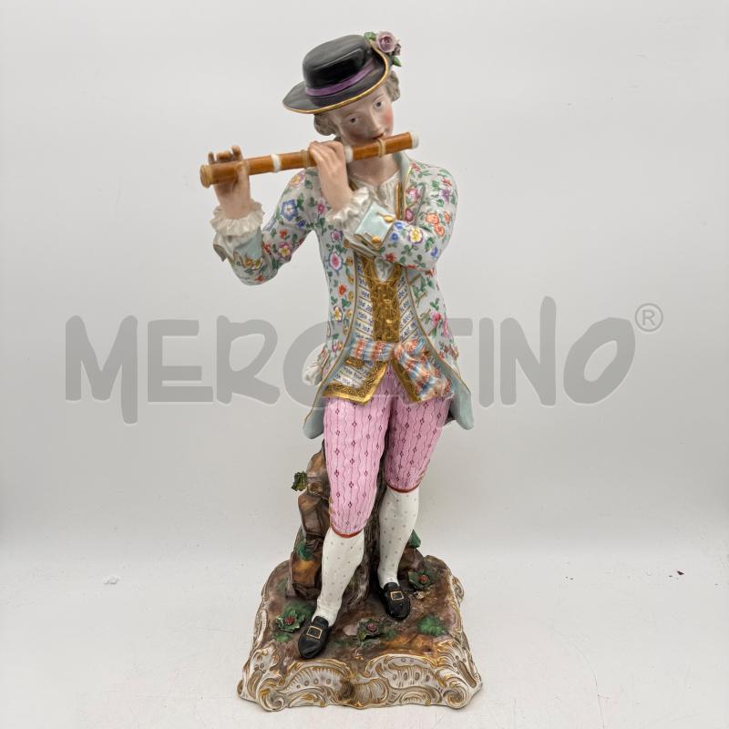 STATUA MEISSEN SUONATORE DI FLAUTO | Mercatino dell'Usato Roma montemario 1