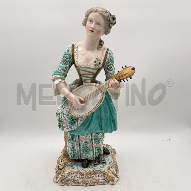 STATUA MEISSEN SUONATRICE DI MANDOLINO | Mercatino dell'Usato Roma montemario 1