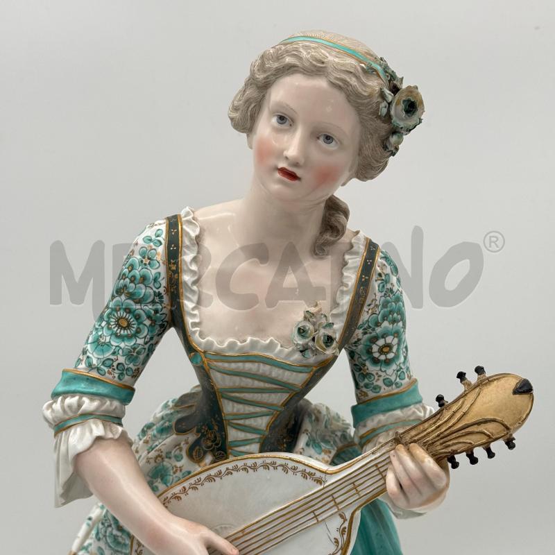 STATUA MEISSEN SUONATRICE DI MANDOLINO | Mercatino dell'Usato Roma montemario 3