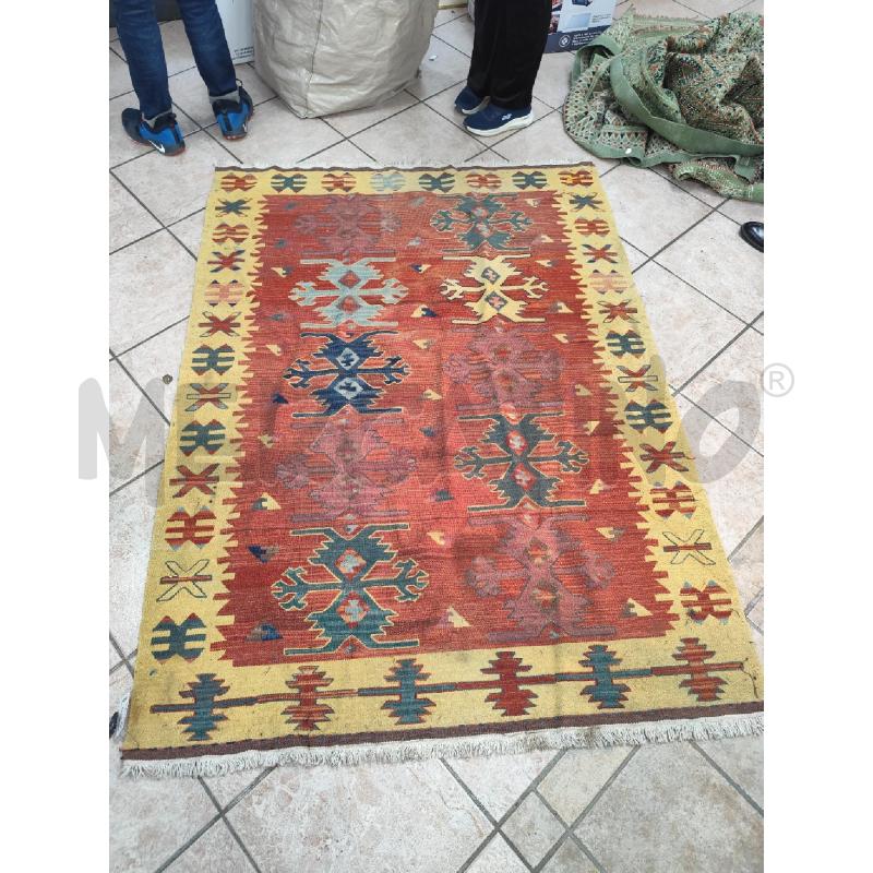 TAPPETO KILIM GIALLO BEIGE | Mercatino dell'Usato Roma montemario 1