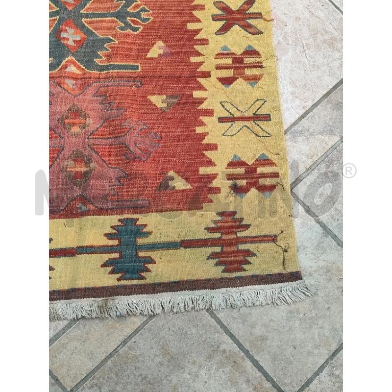 TAPPETO KILIM GIALLO BEIGE | Mercatino dell'Usato Roma montemario 3