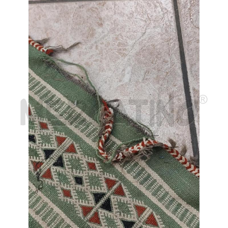 TAPPETO KILIM VERDE BEIGE GRANDE | Mercatino dell'Usato Roma montemario 4