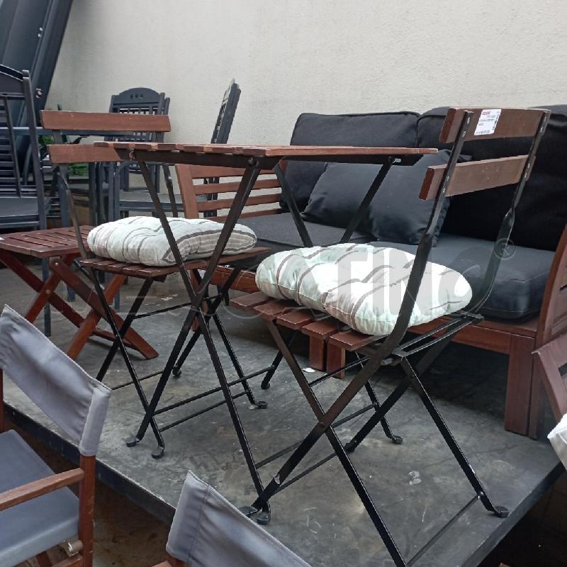 TAVOLINO+2 SEDIE FERRO LEGNO | Mercatino dell'Usato Roma montemario 1