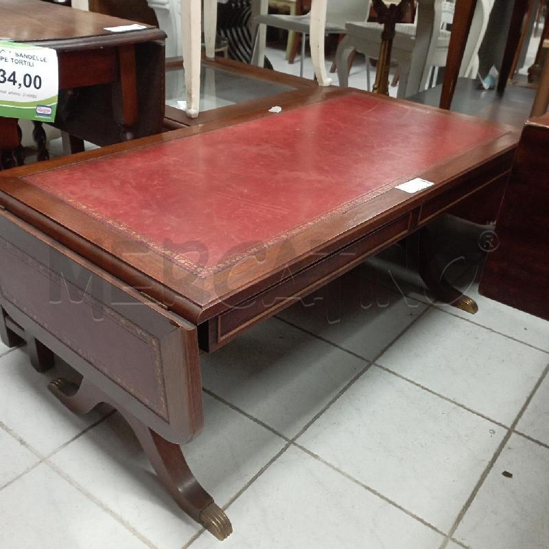 TAVOLINO SALOTTO BANDELLE PELLE ROSSA | Mercatino dell'Usato Roma montemario 1