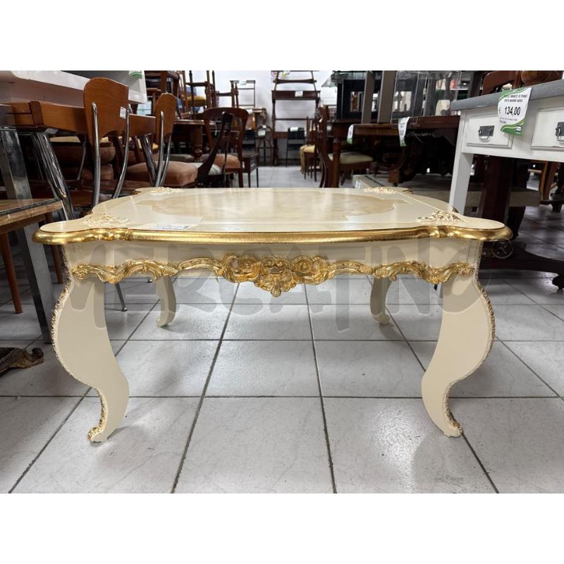 TAVOLINO SALOTTO FOGLIA ORO STILE BAROCCO | Mercatino dell'Usato Roma montemario 1