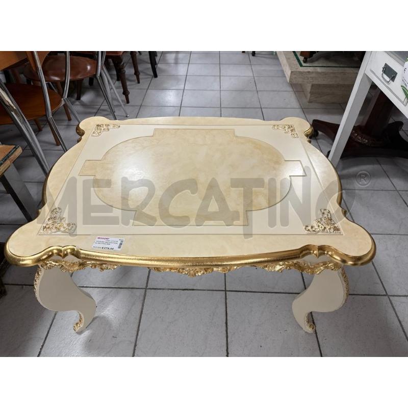 TAVOLINO SALOTTO FOGLIA ORO STILE BAROCCO | Mercatino dell'Usato Roma montemario 2
