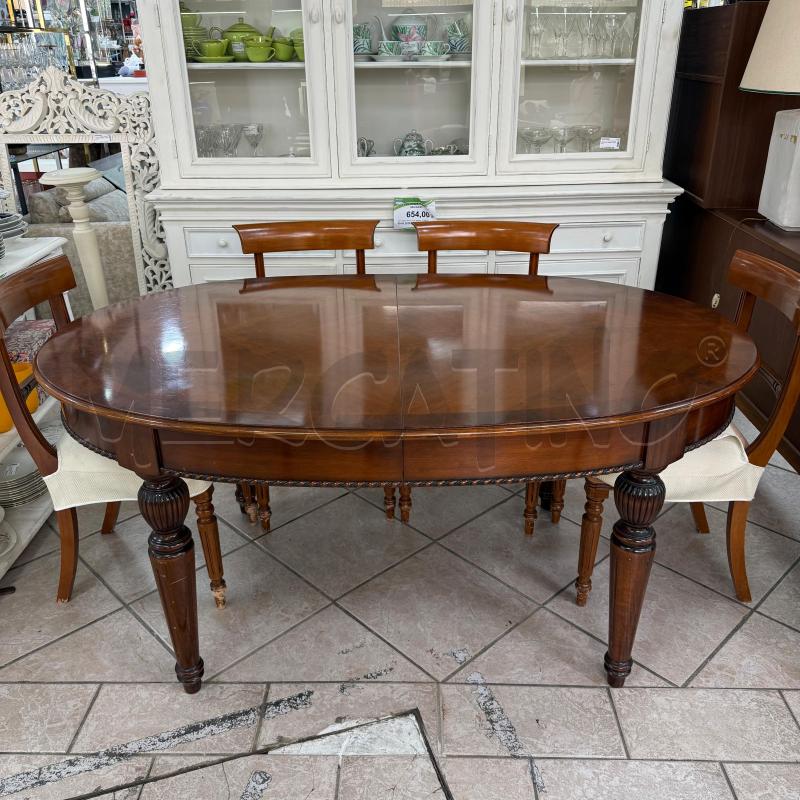TAVOLO ALL MOGANO+6 SEDIE+2 PROL+MANOV | Mercatino dell'Usato Roma montemario 1