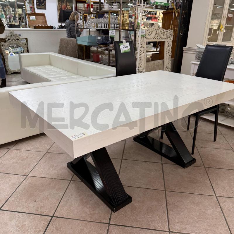 TAVOLO BASE NERA PIANO BIANCO RETT | Mercatino dell'Usato Roma montemario 2