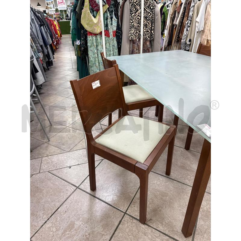 TAVOLO CILIEGIO PIANO VETRO+4 SEDIE | Mercatino dell'Usato Roma montemario 2