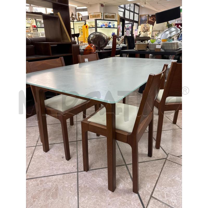 TAVOLO CILIEGIO PIANO VETRO+4 SEDIE | Mercatino dell'Usato Roma montemario 3