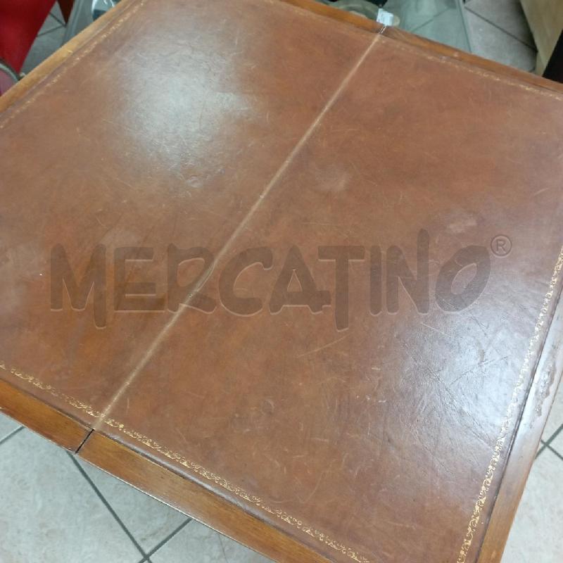 TAVOLO DA GIOCO PIEGH. PELLE MARRONE | Mercatino dell'Usato Roma montemario 3