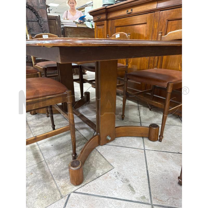 TAVOLO NOCE RETT+6 SEDIE TESS MARRONE | Mercatino dell'Usato Roma montemario 2
