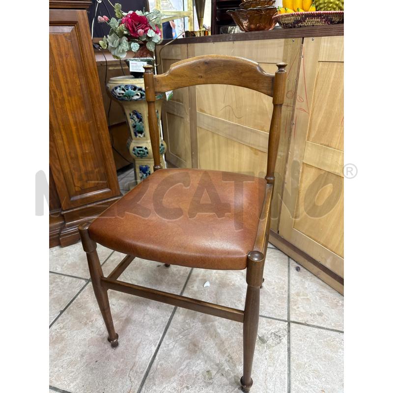 TAVOLO NOCE RETT+6 SEDIE TESS MARRONE | Mercatino dell'Usato Roma montemario 3