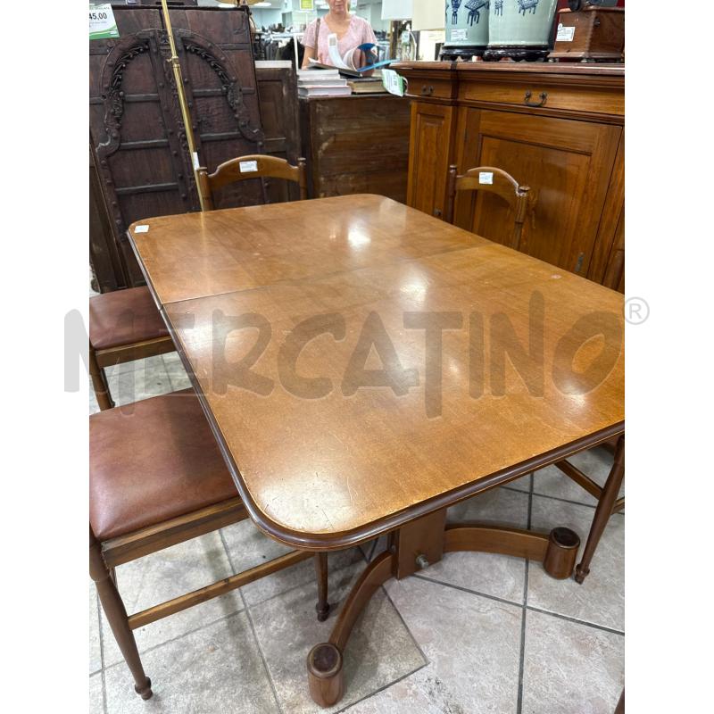TAVOLO NOCE RETT+6 SEDIE TESS MARRONE | Mercatino dell'Usato Roma montemario 4