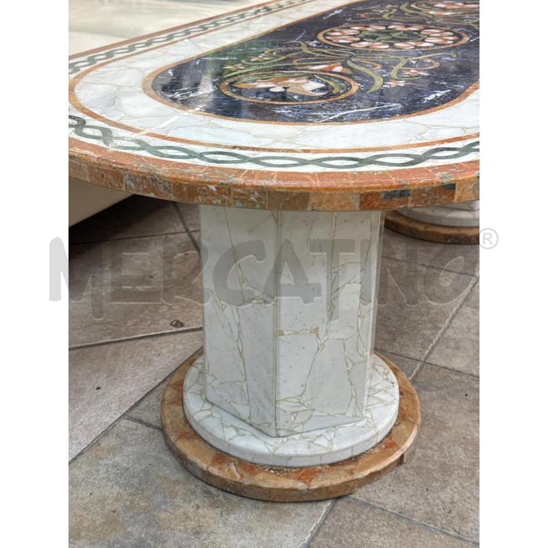 TAVOLO SALOTTO OVALE PIETRA BLU FIORATO | Mercatino dell'Usato Roma montemario 2