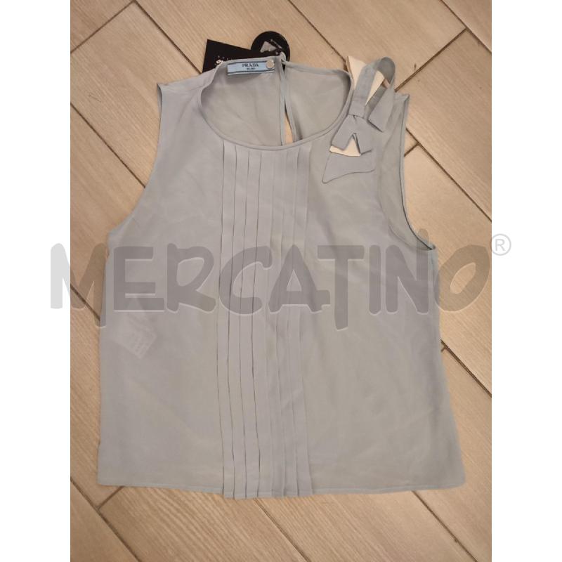 TOP CELESTE PRADA SETA FIOCCO | Mercatino dell'Usato Roma montemario 1