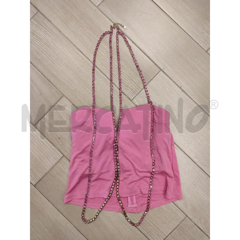 TOP FUCSIA ELISABETTA FRANCHI FILI PIETRE | Mercatino dell'Usato Roma montemario 1